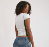CORE ICON 90'S BABY TEE - WHITE/EVERGREEN