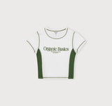 CORE ICON 90'S BABY TEE - WHITE/EVERGREEN