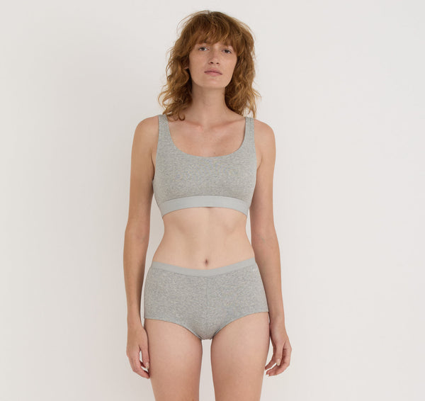 CORE RIB TANK BRALETTE  - GREY MELANGE