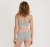 CORE RIB TANK BRALETTE  - GREY MELANGE
