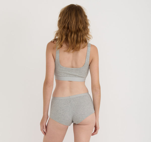 CORE RIB TANK BRALETTE  - GREY MELANGE