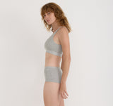 CORE RIB TANK BRALETTE  - GREY MELANGE