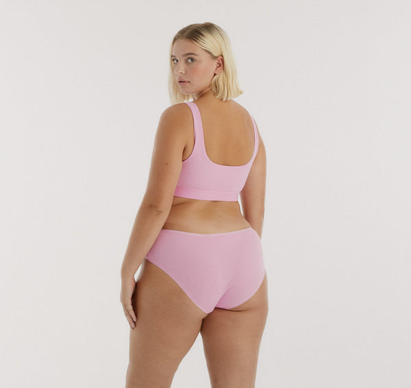 CORE RIB TANK BRALETTE  - PETAL PINK