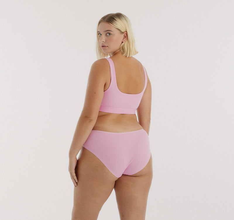 CORE RIB TANK BRALETTE  - PETAL PINK