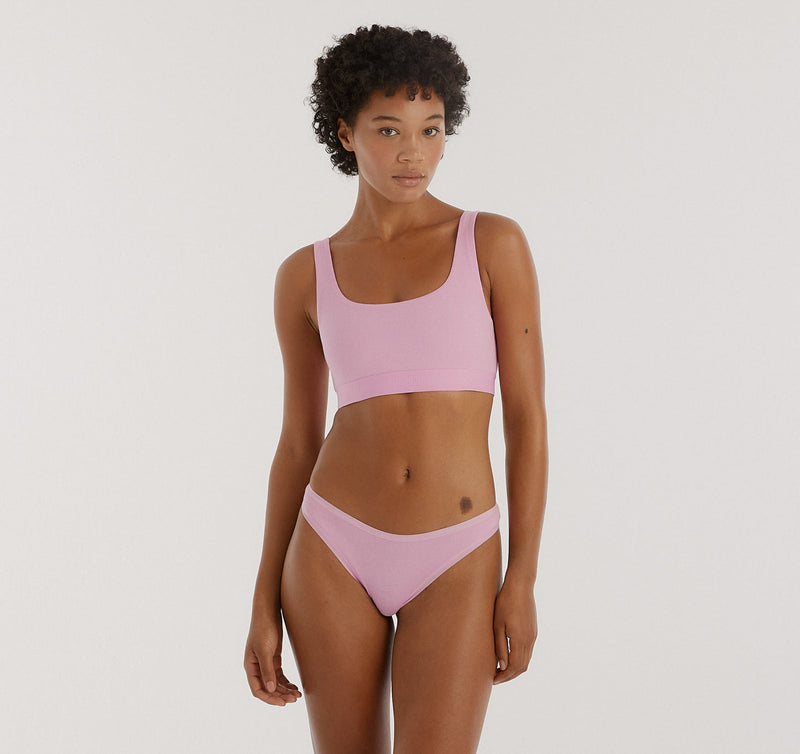 CORE RIB TANK BRALETTE  - PETAL PINK