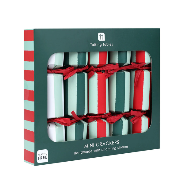 TALKING TABLES Striped Christmas Mini Crackers Pack