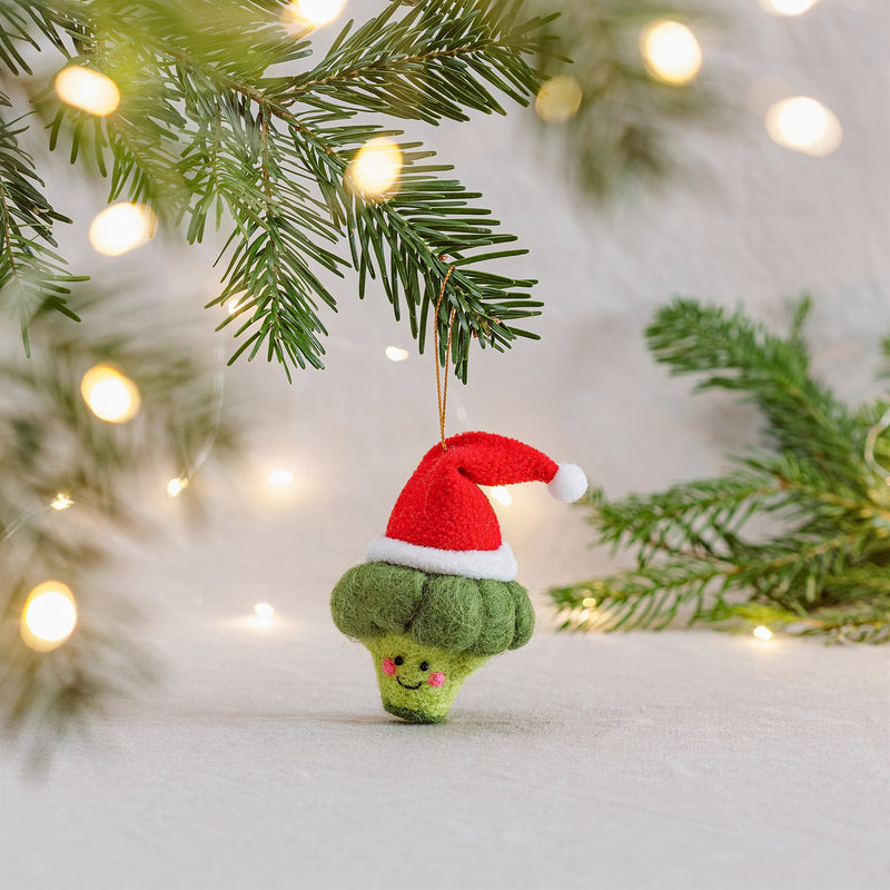 Sass and Belle Happy Broccoli Felt Hanging Decoration