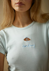 CROISSANT BABY TEE - SOFT BLUE
