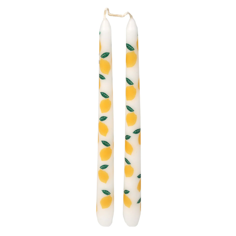 TALKING TABLES Lemon Taper Dinner Candles Pack