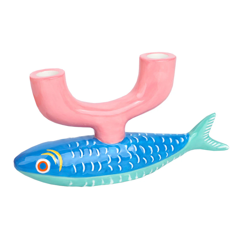 TALKING TABLES Fish Ceramic Candle Holder