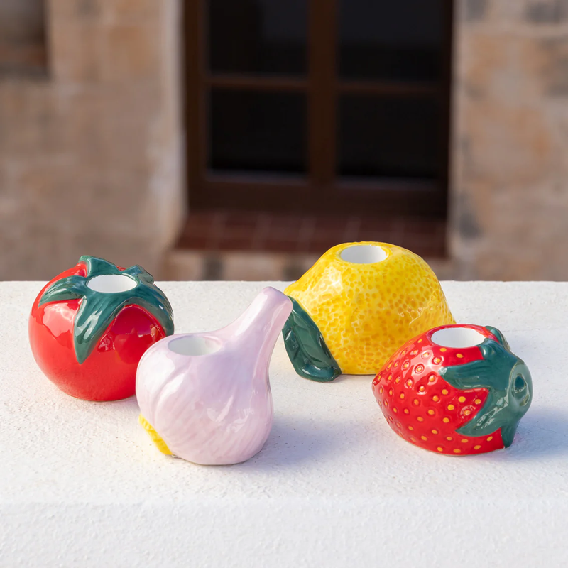TALKING TABLES Tomato Ceramic Candle Holder