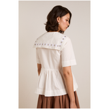 CYRUS EYELET BLOUSE - WHITE