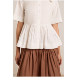 CYRUS EYELET BLOUSE - WHITE