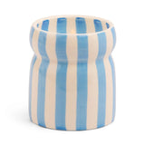 Cabana Blue Striped Ceramic Candle - Lost at Sea