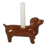 Candle Stick Dachshund Dolomite Brown 19.8x7x13.7