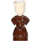 Candle Stick Dachshund Polyresin Brown 11.5x11.5x29.5cm
