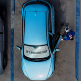 Car sunshade ‘its fucking hot’ aluminium
