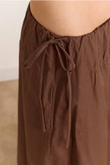 Caspia Volume Midi Skirt - Choc