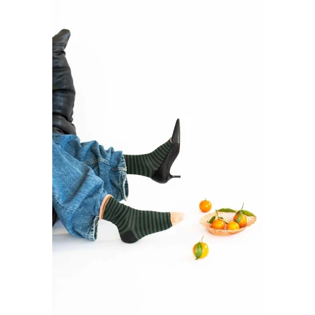 Chaussette Rayures Faux Noir