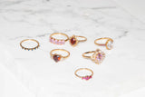 Ch?rie Goldplated Ring Oval Clear Pink
