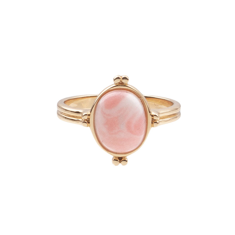 Cherie Goldplated Ring Oval Marble Light
Pink