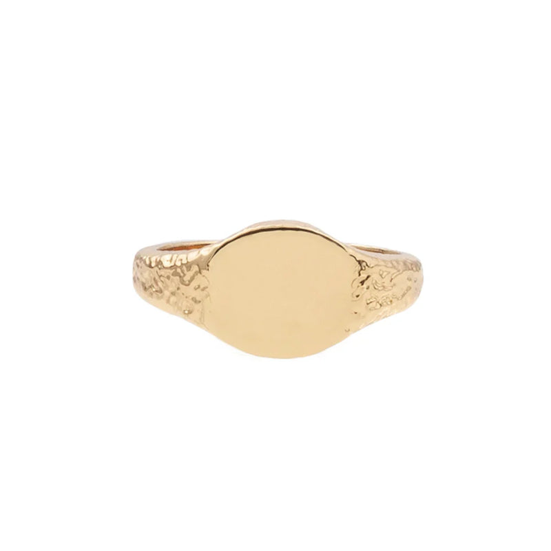 Ch?rie Goldplated Ring Signet Oval