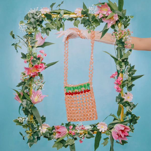 Cherry beaded bag