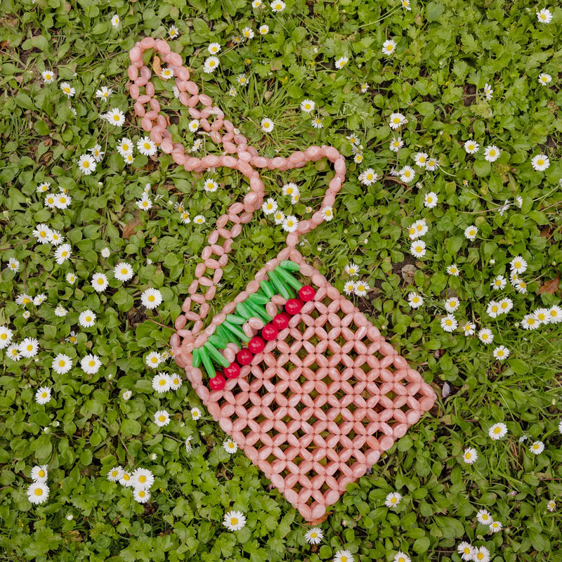 Cherry beaded bag