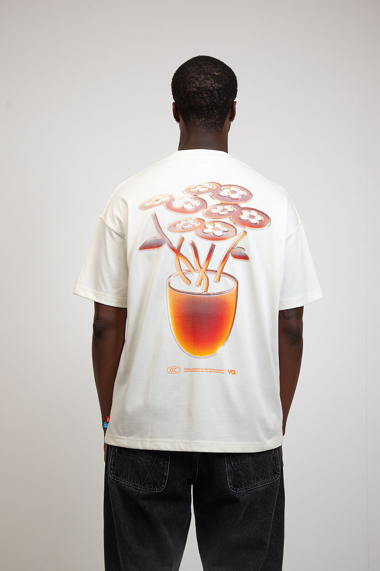 Chrome Flower T-shirt - Light Grey