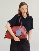 Circular Mini purse - Cotton Navy stripe