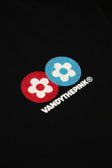 Classic Flower Rhinestone T-shirt - Black