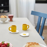 Coffee Cup Set Sunny Side Up Yellow x2