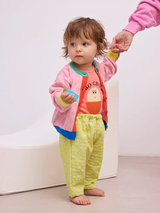 Color block open work cardigan