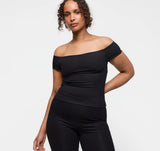 Core Off-Shoulder Top - Black