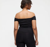 Core Off-Shoulder Top - Black