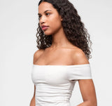 Core Off-Shoulder Top - Steamy