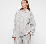 Core Sleep Poplin Shirt 2.0 - Cloudy Blue Stripe