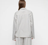 Core Sleep Poplin Shirt 2.0 - Cloudy Blue Stripe