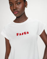 Cotton T-shirt with printed slogan rouge Vico