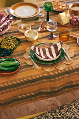 Cotton napkins striped burgundy (set of 2)
