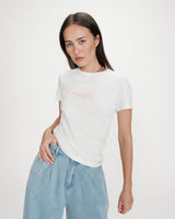 Cotton slogan T-shirt ivoire Vigee