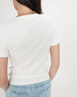 Cotton slogan T-shirt ivoire Vigee