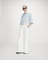 Cropped striped shirt 3/4 sleeves ciel Voice