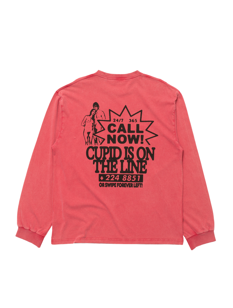Cupid's Calling LS T-shirt : Off-Red