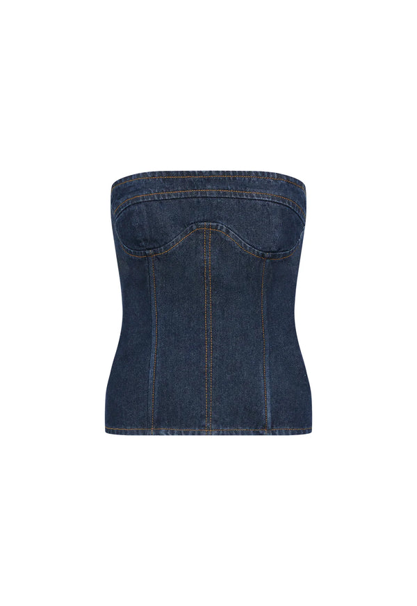 SWEETNESS STRAPLESS TOP - INDIGO
