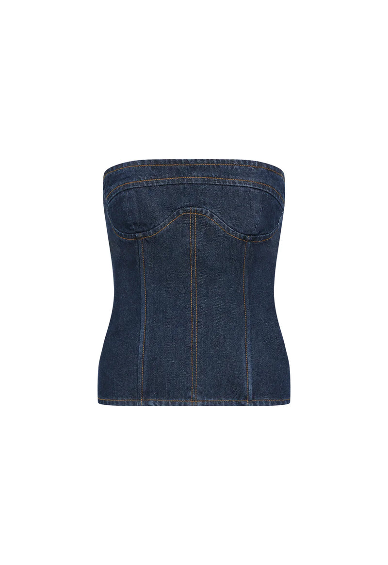 SWEETNESS STRAPLESS TOP - INDIGO