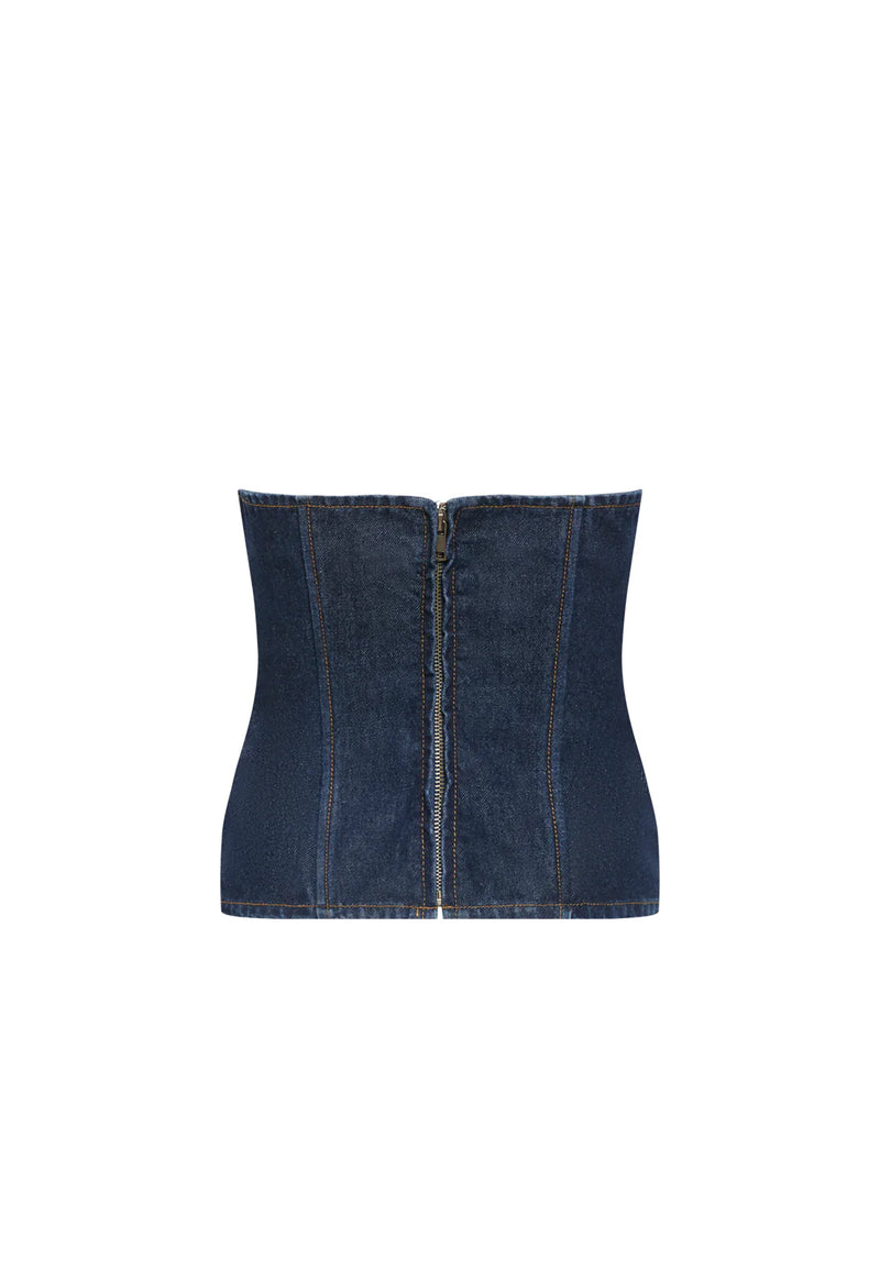 SWEETNESS STRAPLESS TOP - INDIGO