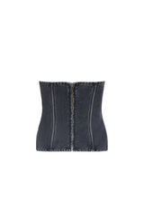 SWEETNESS STRAPLESS TOP - WASHED ONYX