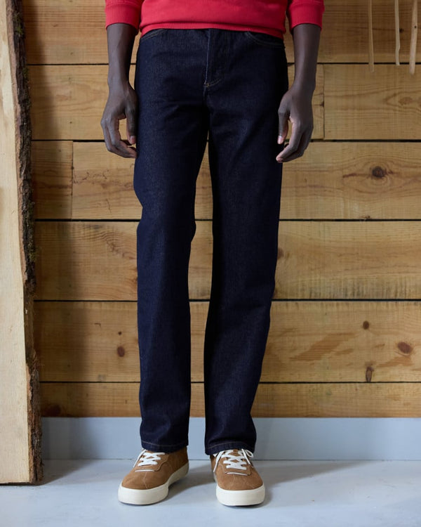 DENIM STRAIGHT PANTS WOVEN - DARK DENIM
