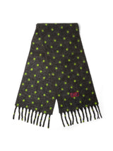 DM FLUFFY SCARF - CHARCOAL/LIME SPOT